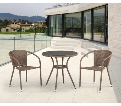 Комплект плетеной мебели из иск. ротанга T282ANT/Y137C-W56 Light Brown 2Pcs от производителя  Afina по цене 25 500 р